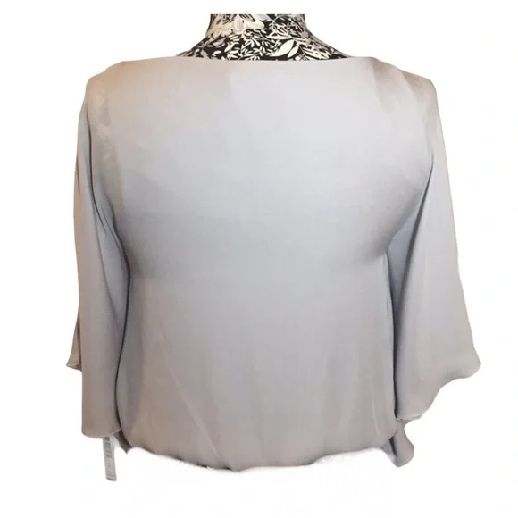 ALICE + OLIVIA DOLMAN BLOUSE KATIE GRAY SILK XS - Picture 4 of 8